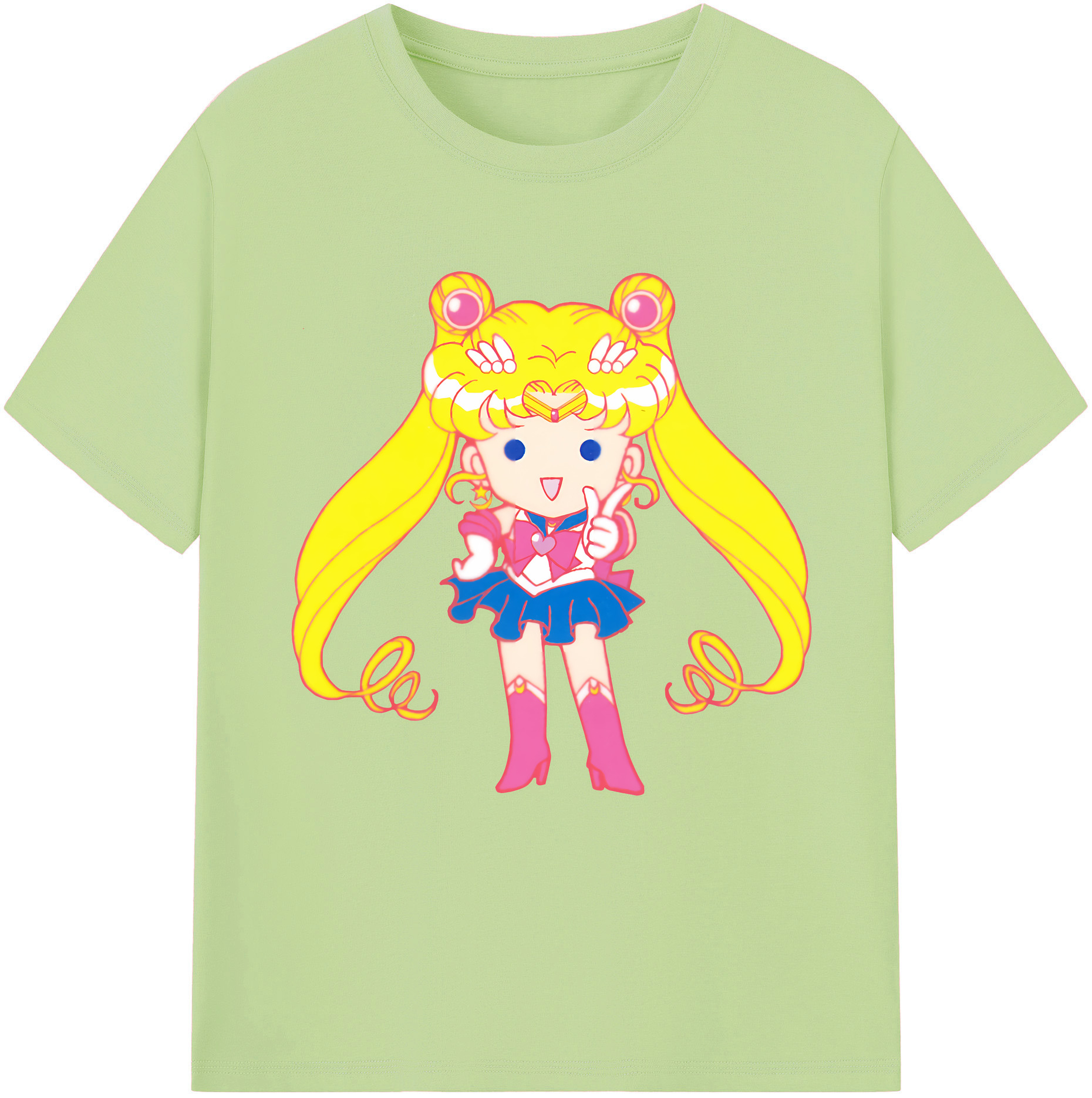 （画像用） 美少女戦士セーラームーン 月野 うさぎ つきの うさぎ Sailor Moon Tsukino Usagi 綿100％半袖Tシャツ（フロントプリント）